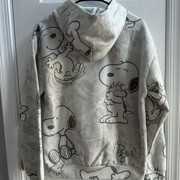 Peanuts Men's SIZE Small Snoopy in Camo Graphic Fleece Hoodie Sweatshirt NEW - Picture 7 of 9